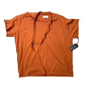 Les Tiien Men's Medium Oversized Burnt Orange Short Sleeve T-Shirt NWT unisex